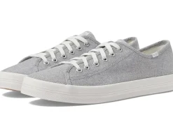 Keds Kickstart Lace Up Silver Textile New