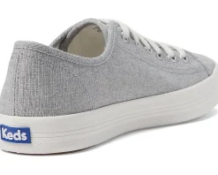 Keds Kickstart Lace Up Silver Textile New