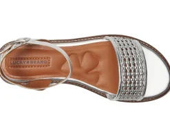Lucky Brand Kimaya Ankle Strap Sandal Silver Discount