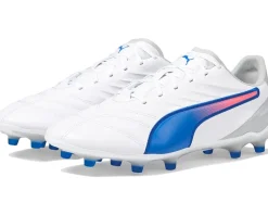 PUMA King Pro Firm, Artificial Ground Soccer Cleats Puma White-Bluemazing-Flat Light Gray