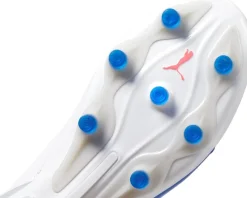 PUMA King Pro Firm, Artificial Ground Soccer Cleats Puma White-Bluemazing-Flat Light Gray