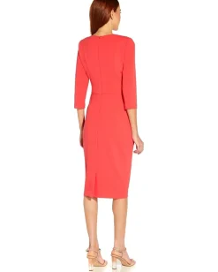 Women Adrianna Papell Knit Crepe Tie Waist Sheath