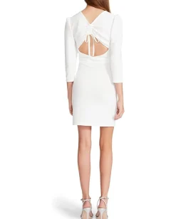 Betsey Johnson Knit Ottoman Cutout Back Mini Dress White Clearance