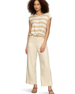 Sanctuary Knotted Muscle Tee White/Sandstone Stripe Outlet