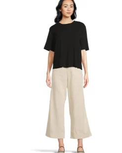 Michael Stars Kona Generous Crew Neck Tee Black New