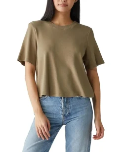 Michael Stars Kona Generous Crew Neck Tee Olive Clearance