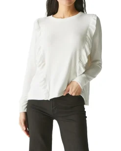 Michael Stars Kristi Ruffle Top Chalk Hot