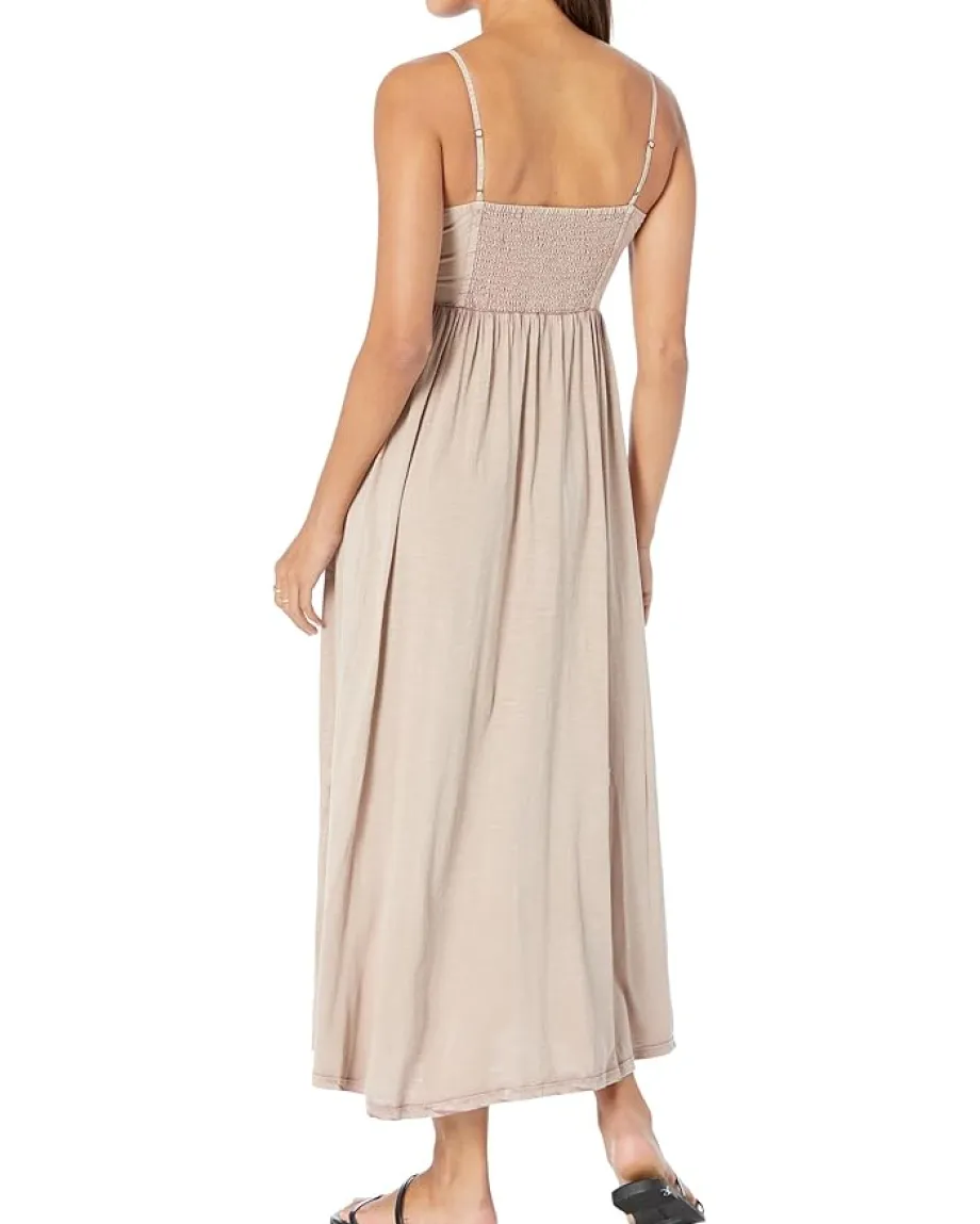 Women Lucky Brand Lace Button Front Midi Dress