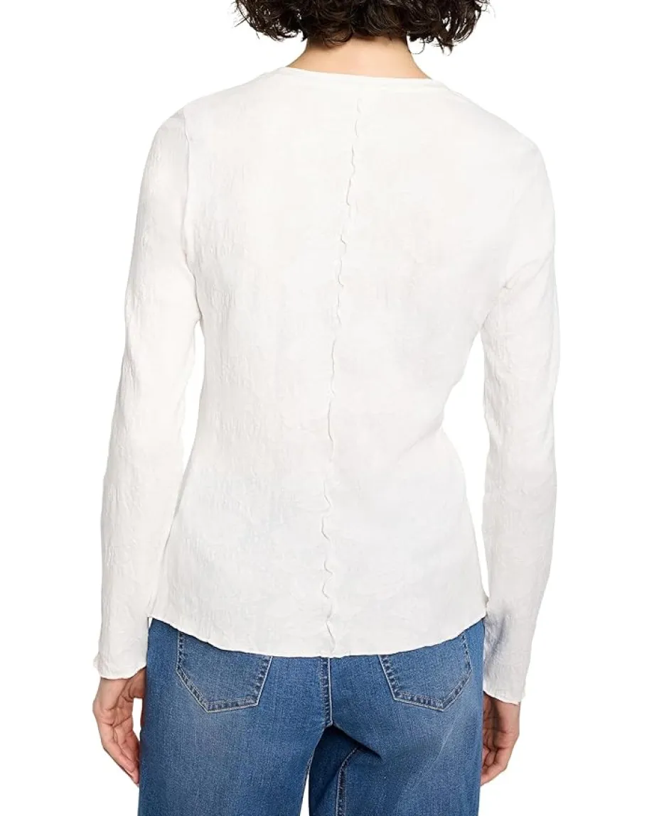 NIC+ZOE Lace Knit V-Neck T-Shirt Paper White