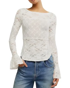 Free People Lace Layering Long Sleeve Sugar Swizzle