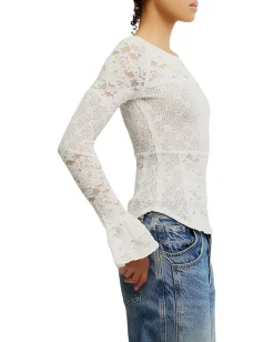 Free People Lace Layering Long Sleeve Sugar Swizzle
