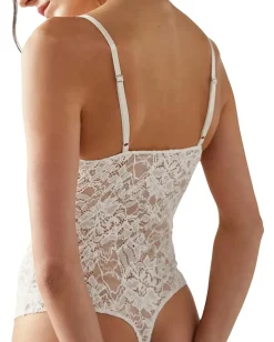 Free People Lace Night Rhythm Bodysuit Ecru Hot