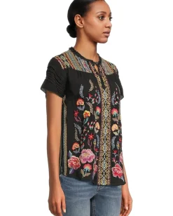 Johnny Was Lafaret Blouse Black Outlet