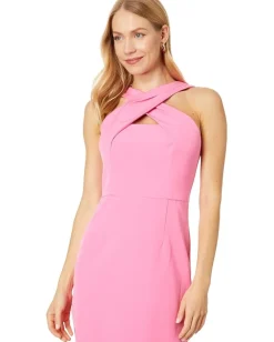 Vince Camuto Laguna Crisscross Halter Dress Pink Sale