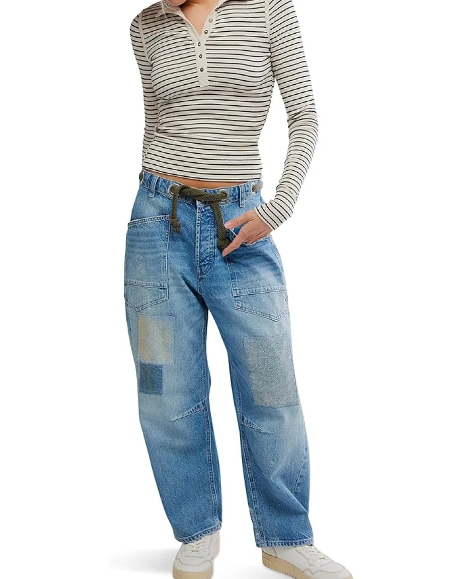 Free People Lake Henley Stripe Tea Combo New