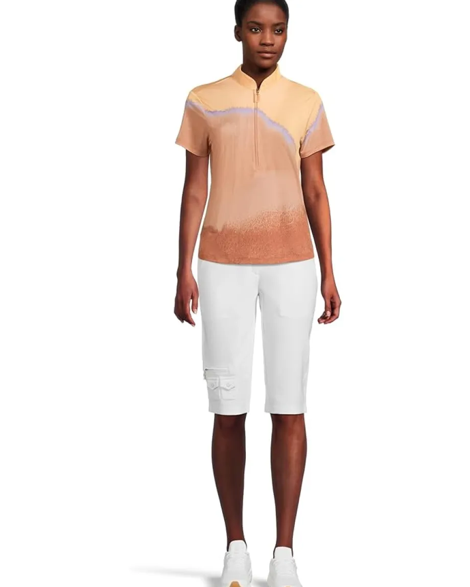 Jamie Sadock Landscape Print Short Sleeve Polo Ginger Outlet