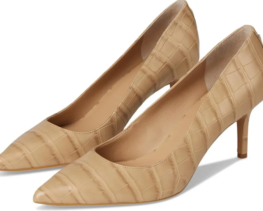 Women Lauren Ralph Lauren Lanette Crocodile Embossed Leather Pumps