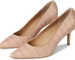 Lauren Ralph Lauren Lanette Crocodile Embossed Leather Pumps Sunrise Blush Clearance