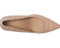 Lauren Ralph Lauren Lanette Crocodile Embossed Leather Pumps Sunrise Blush Clearance