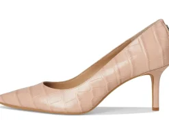 Lauren Ralph Lauren Lanette Crocodile Embossed Leather Pumps Sunrise Blush Clearance