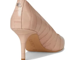 Lauren Ralph Lauren Lanette Crocodile Embossed Leather Pumps Sunrise Blush Clearance