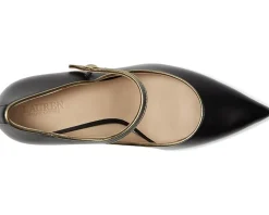 Lauren Ralph Lauren Lanette Metallic-Trim Mary Jane Pumps Black/Antique Gold New
