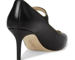 Lauren Ralph Lauren Lanette Metallic-Trim Mary Jane Pumps Black/Antique Gold New