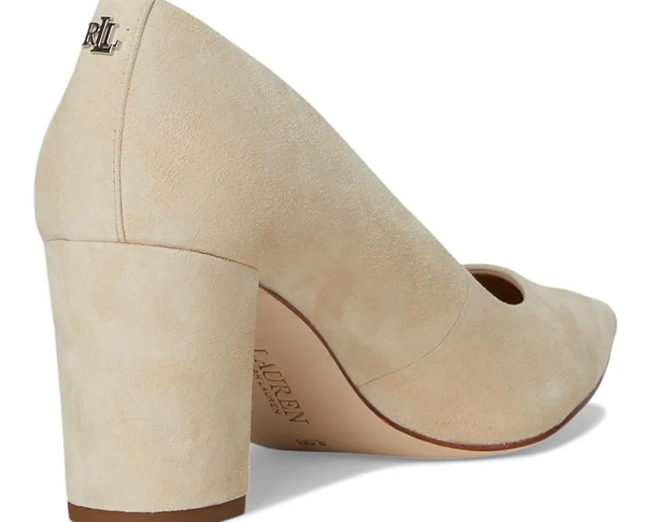 Women Lauren Ralph Lauren Lanette Suede Block-Heel Pumps