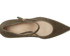 Lauren Ralph Lauren Lanette Suede Mary Jane Pumps Dark Olive