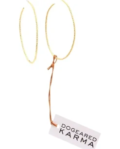 Dogeared Large Karma Sparkle Hoop Earrings Gold New