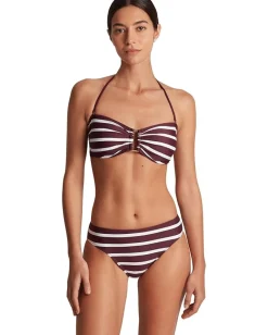 Lauren Ralph Lauren Largo Stripe Ring Bandeau Top Claret Discount