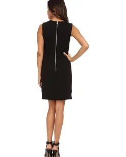 LAUNDRY BY SHELLI SEGAL Laser Cut Ponte Dress Black New