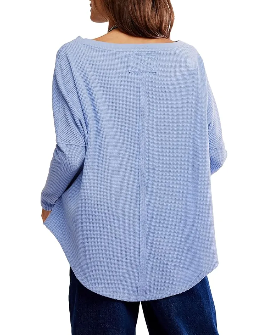 Women Free People Latte Blues Thermal Solid