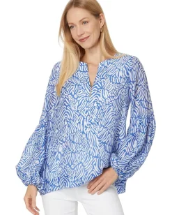 Lilly Pulitzer Laurelie Top Martinique Blue Zee Bebe Outlet