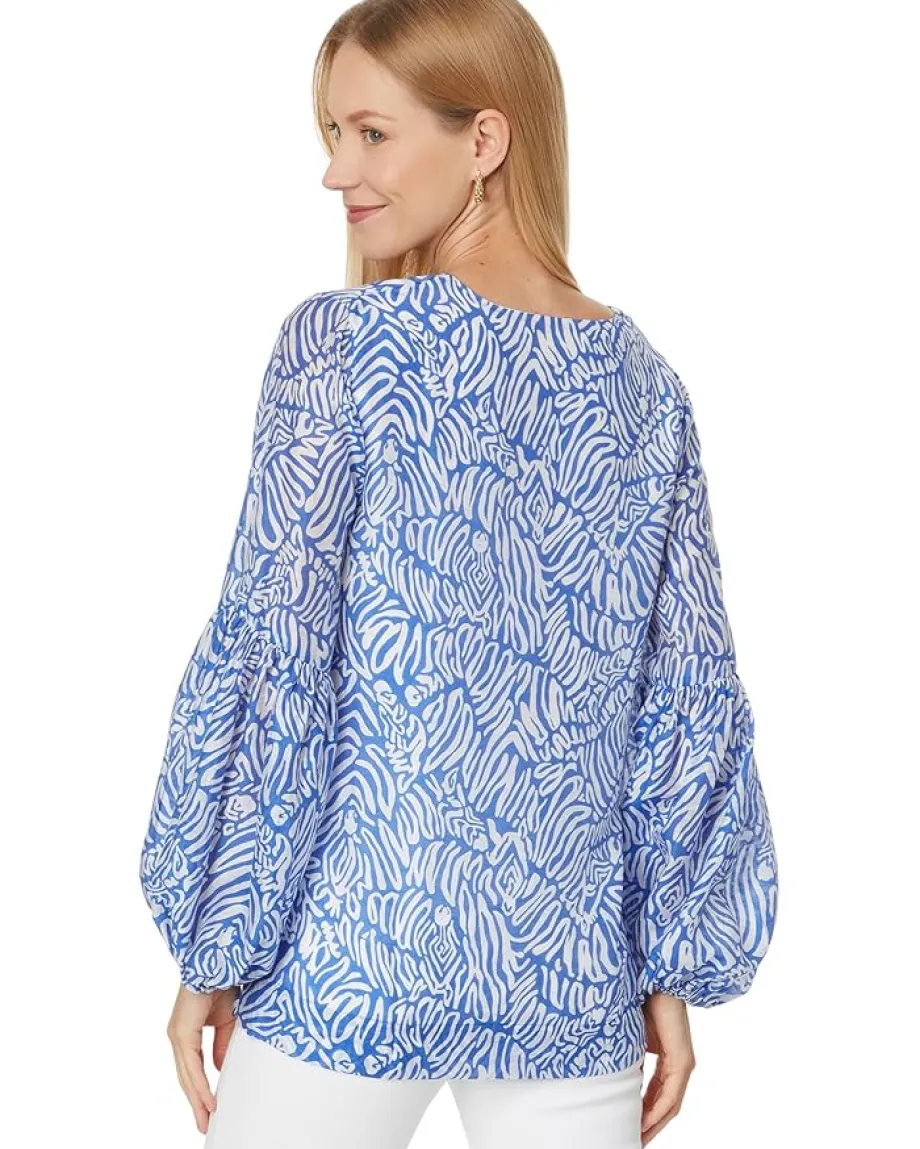 Lilly Pulitzer Laurelie Top Martinique Blue Zee Bebe Outlet