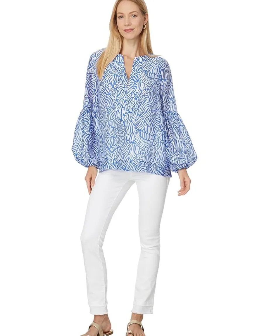 Lilly Pulitzer Laurelie Top Martinique Blue Zee Bebe Outlet