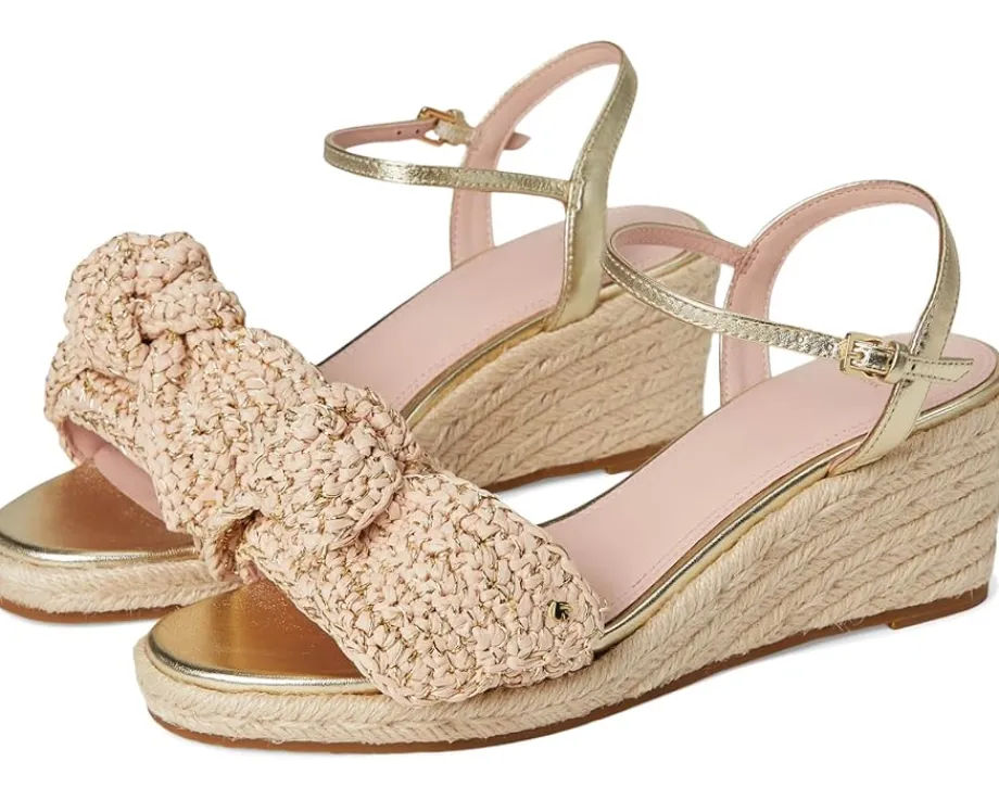 Kate Spade New York Leandra Raffia Espadrille Wedge Sandal Natural/Pale Gold Best
