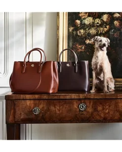 Women Lauren Ralph Lauren Leather Large Marcy Satchel