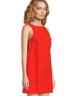 Madewell Leilani Dress - 100% Linen Bright Flame New