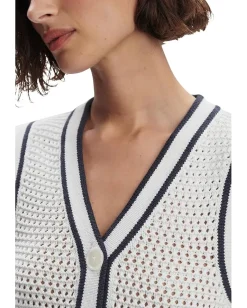 Varley Leilani V-Neck Tank White/Blue Nights Online