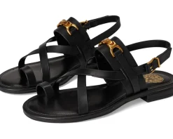 Women Vince Camuto Lenni Banded Buckle Flat Sandals