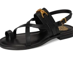 Women Vince Camuto Lenni Banded Buckle Flat Sandals