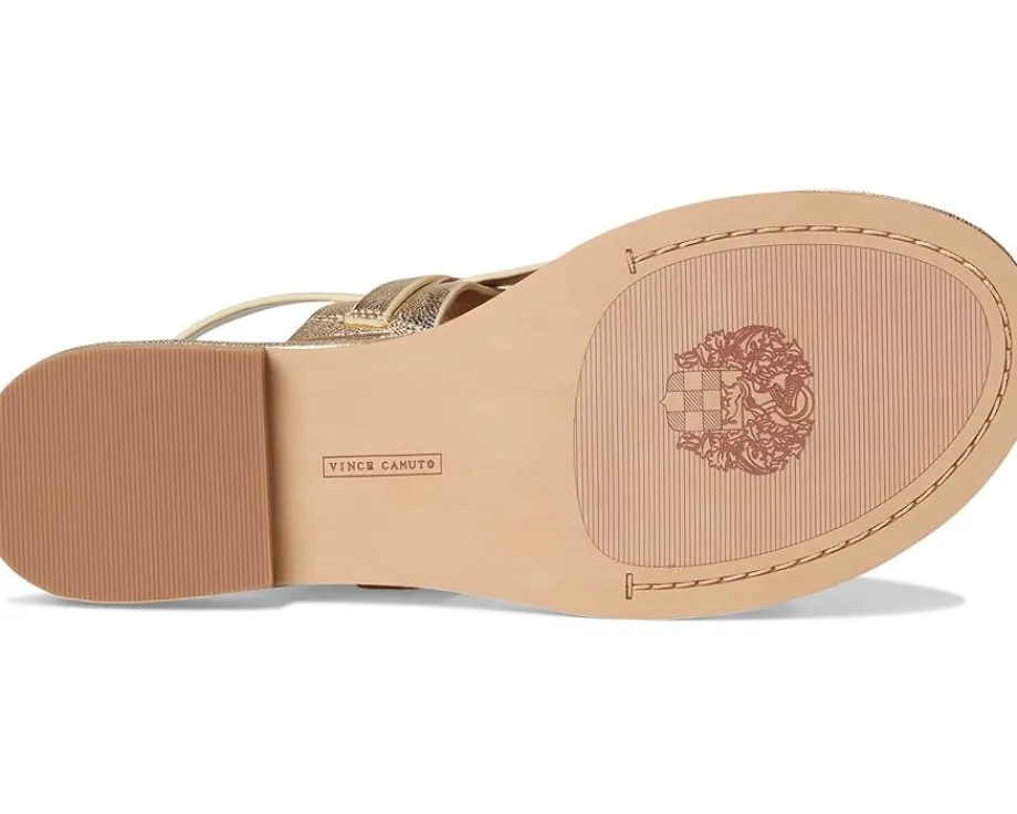 Vince Camuto Lenni Banded Buckle Flat Sandals Egyptian Gold Hot