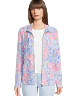 Lilly Pulitzer Leona Upf 50+ Zip-Up Multi Elephant Splash Outlet