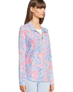 Lilly Pulitzer Leona Upf 50+ Zip-Up Multi Elephant Splash Outlet