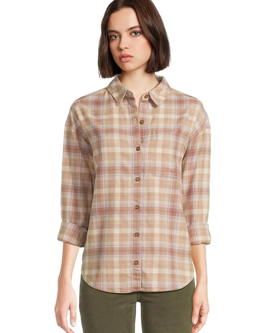 Royal Robbins Lieback Organic Cotton Flannel Long Sleeve Chalk Bodega Bay Pld Hot