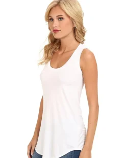 Three Dots Lightweight Viscose Long Tank White