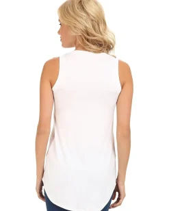 Three Dots Lightweight Viscose Long Tank White