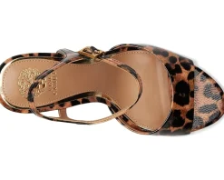 Vince Camuto Lilah Ankle Strap High Heel Sandal Black/Natural Hot