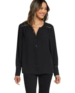 NYDJ Liliana Lace Peasant Black New